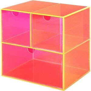Acrylic Desk Organizer with Drawers Makeup Storage Box Office Vanity Organizer